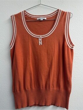 Mercer Street Studio Orange Knit Tank with White Trim